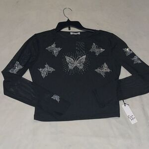 Faded rose mesh top size large